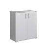 Moderne multifunctionele kast 2 compartimenten, wit, KimSpace 2WP voor woonkamer of kantoor Aanbod