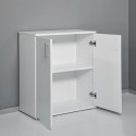 Moderne multifunctionele kast 2 compartimenten, wit, KimSpace 2WP voor woonkamer of kantoor Aanbieding