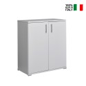 Moderne multifunctionele kast 2 compartimenten, wit, KimSpace 2WP voor woonkamer of kantoor Verkoop