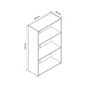 Bibliothèque de bureau basse blanche 3 compartiments 2 étagères modulables Kbook 3WS Dimensions