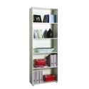 Bibliothèque de bureau design blanche à 5 casiers et étagères modulables Kbook 5WS Offre