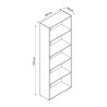 Bibliothèque de bureau design blanche à 5 casiers et étagères modulables Kbook 5WS Caractéristiques