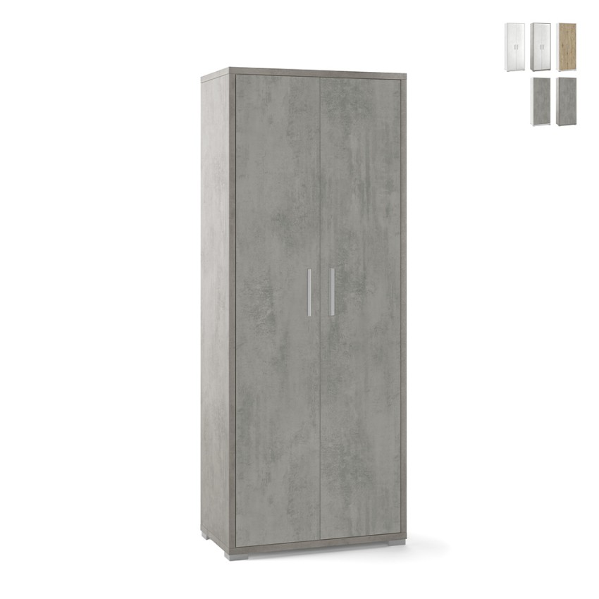 Armoire mobile multifonction 2 portes 5 étagères design moderne Arnes Réductions