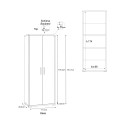 Armoire mobile multifonction 2 portes 5 étagères design moderne Arnes 