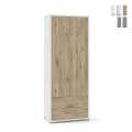 Armoire multifonction design moderne 2 portes 5 compartiments 2 tiroirs Blume Promotion