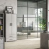 Armoire multifonction design moderne 2 portes 5 compartiments 2 tiroirs Blume Prix