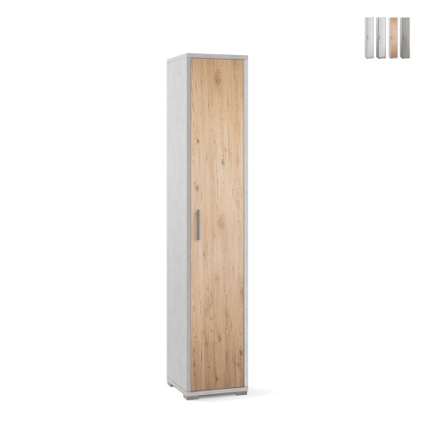 Armoire colonne mobile 5 compartiments multifonction design moderne Kara Promotion