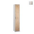 Armoire colonne mobile 5 compartiments multifonction design moderne Kara Promotion