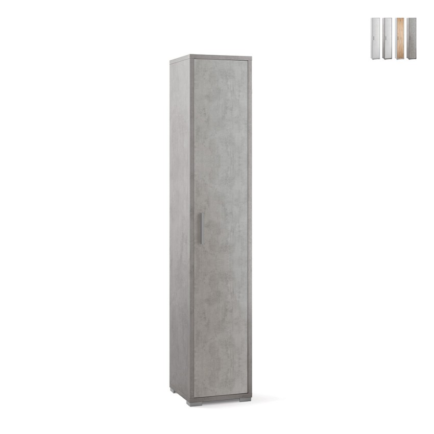 Armoire colonne mobile 5 compartiments multifonction design moderne Kara Remises