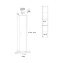Armoire colonne mobile 5 compartiments multifonction design moderne Kara 