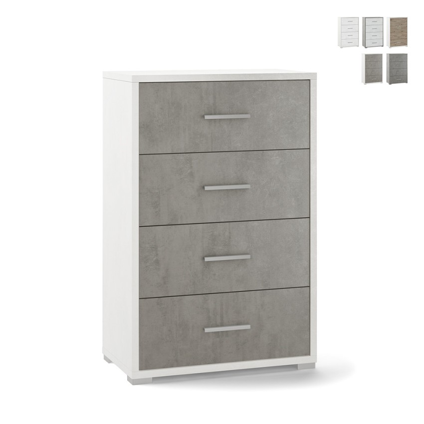 Commode 4 tiroirs chambre ou bureau design moderne Adelia Promotion
