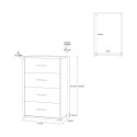 Commode 4 tiroirs chambre ou bureau design moderne Adelia 