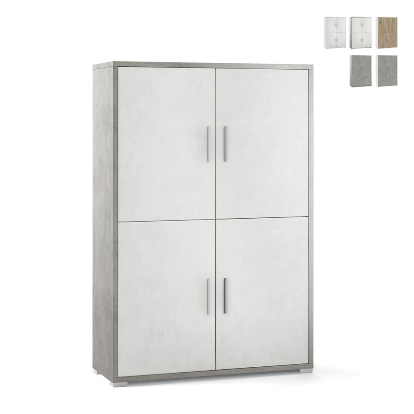 Buffet modern 4 portes meuble de rangement Aimée pour salon Promotion