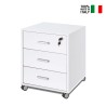 Moderne kantoordesign: Bureau met 3 lades, sleutel en wielen Cour Kortingen