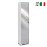Armoire colonne avec porte-miroir 4 étagères réglables Beck Réductions