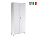 Armoire polyvalente de rangement 2 portes 8 étagères réglables Natte Remises