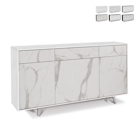 Buffet moderne 3 portes 3 tiroirs pour salon et cuisine Dalgo Promotion