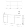 Buffet moderne 3 portes 3 tiroirs pour séjour/cuisine Valdi Prix