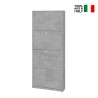 Slanke schoenkast modern design 4 kleppen 10 paar schoenen Pica Voorraad