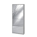 Armoire à chaussures design moderne 4 portes avec miroir 10 paires de chaussures Glenn Achat
