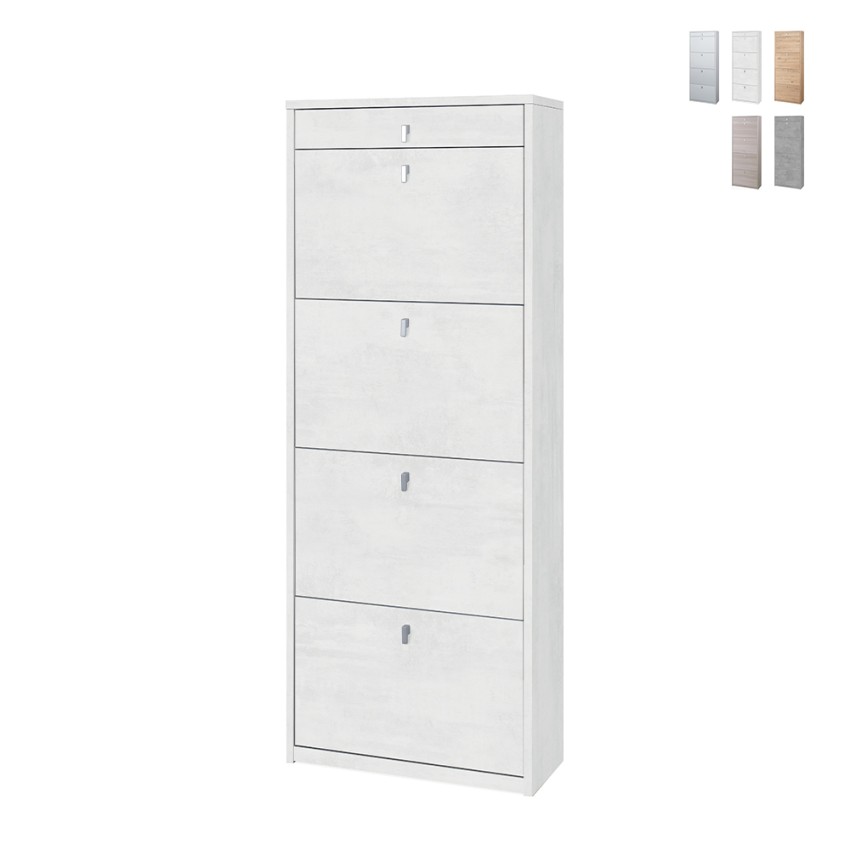 Meuble à chaussures design moderne 4 portes avec tiroir pour 20 paires de chaussures Cadre Promotion Meuble à chaussures design moderne 4 portes avec tiroir pour 20 paires de chaussures Cadre Promotion
