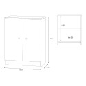Meuble polyvalent pour salon, bureau, chambre à coucher 2 portes 2 compartiments Samo 