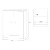 Meuble polyvalent pour salon, bureau, chambre à coucher 2 portes 2 compartiments Samo 