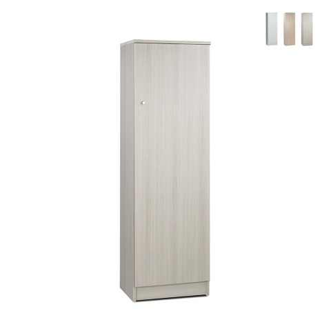 Armoire colonne de rangement multifonction avec porte et 2 étagères Gander Promotion