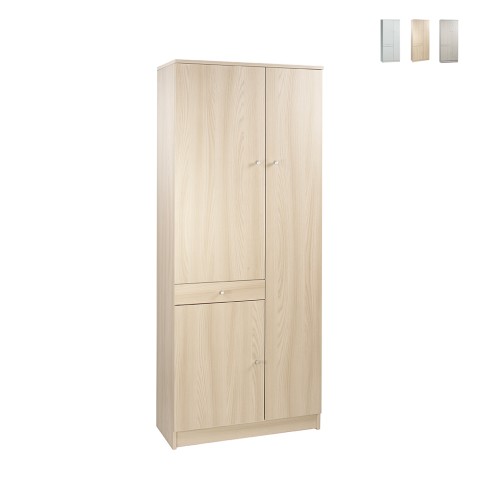 Armoire polyvalente 6 étagères avec tiroir 3 portes WIlton Promotion