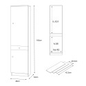 Armoire colonne meuble polyvalent 2 portes tiroirs 3 étagères Half 