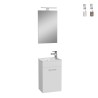 Meuble de salle de bain suspendu 40 cm compact lavabo avec porte miroir LED Mia Vente