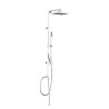 Moderne chroom douchekolom met 20x20 cm regendouche en handdouche Kube Aanbieding