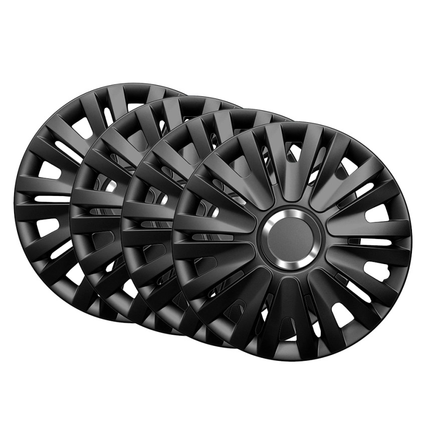 Set van 4 universele wieldoppen 16'' ABS verchroomd zwart Topaz Black Aanbieding Set van 4 universele wieldoppen 16'' ABS verchroomd zwart Topaz Black Aanbieding