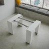 Table Console extensible avec rallonges 90x48-308cm bois blanc Basic Réductions