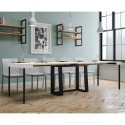 Table Console extensible 90x40-288cm avec rallonges design bois et métal blanc Asia Catalogue