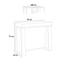 Table Console extensible 90x40-288cm avec rallonges design bois et métal blanc Asia Choix