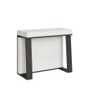 Table Console extensible 90x40-288cm avec rallonges design bois et métal blanc Asia Offre