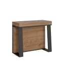 Console extensible design moderne avec rallonges 90x40-288cm bois métal Asia Oak Remises