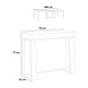 Uitschuifbare console 90x40-288cm modern grijs metaal Asia Concrete Catalogus
