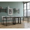 Uitschuifbare console 90x40-288cm modern grijs metaal Asia Concrete Kortingen