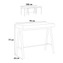 Entree console tafel uitschuifbaar hout walnoot 90x40-300cm Banco Noix Kortingen