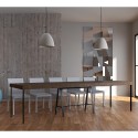 Table console extensible en bois couleur noyer avec rallonges 90x40-300cm Banco Premium Noix Réductions