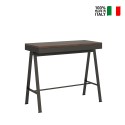 Table console extensible en bois couleur noyer avec rallonges 90x40-300cm Banco Evolution Noix Vente