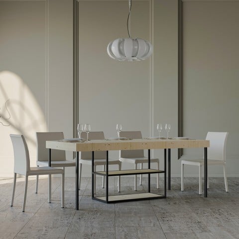Table console en bois design extensible 90x40-290cm Camelia Premium Nature