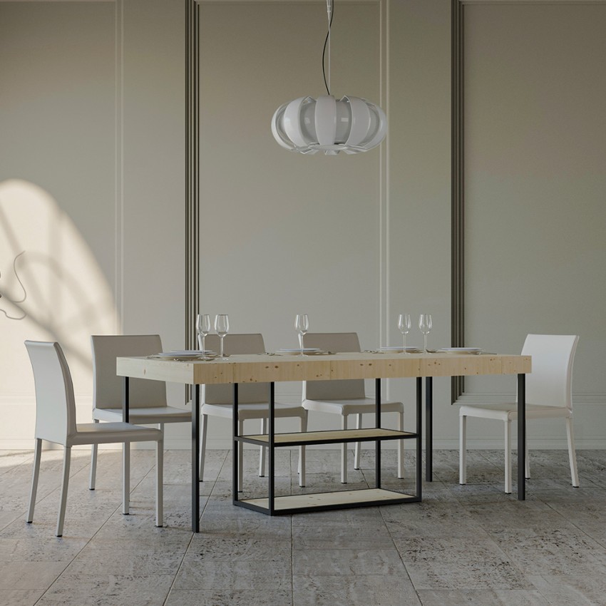 Table console en bois design extensible 90x40-290cm Camelia Premium Nature Promotion