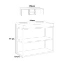 Table console extensible 90x40-196cm bois blanc Plano Small Réductions