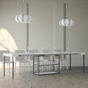 Table console extensible avec rallonges blanche 90x40-300cm Plano Réductions
