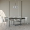 Table console design extensible avec rallonges 90x40-300cm table grise Plano Concrete Promotion