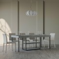 Table console extensible avec rallonges  90x40-300cm gris Plano Premium Concrete Promotion
