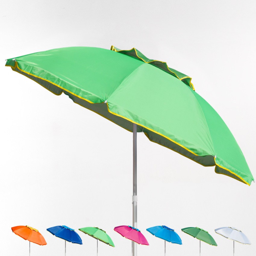 Parasol de plage en aluminium 180 cm coupe-vent et protection UV Corsica 
